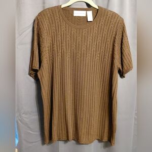 Alfred Dunner Brown Women's Shirt Excellent Condition